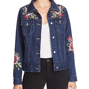 Johnny Was Desi Floral-embroidered Denim Jacket In Multi